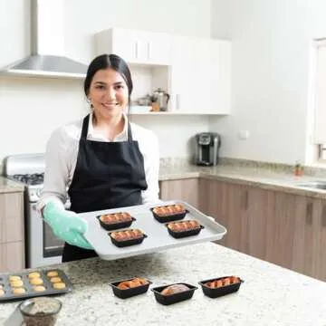 Lawei 6 Piece Non-Stick Mini Loaf Pan - 3.5 x 6 Inch Carbon Steel Bread and Toast Mold, Little Bakeware Pans for Banana Bread, Breads, Small Cakes and Individual Meatloafs