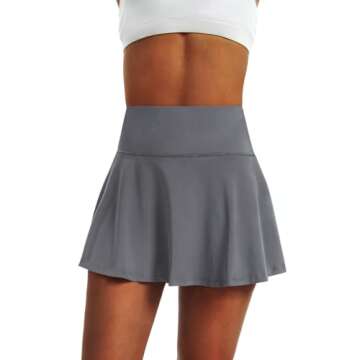 LXNMGO Women's High Waist Athletic Pleated Skirt with Pockets