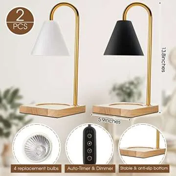 Dimmable Vintage Candle Warmers Set for Jar Candles