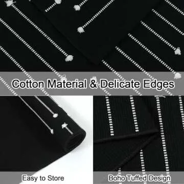 LIVEBOX Black Outdoor Rug 2.3' x 3.6', Boho Cotton Washable Rug Moroccan Front Door Mat,Hand-Woven Area Rug Throw Carpet for Layered Porch Entryway Kitchen,Front Door Decor