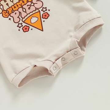 YINGISFITM Newobrn Baby Girl Halloween Outfit Long Sleeve Crewneck Sweatshirt Romper Pumpkin Pie Onesie Cute Fall Clothes (Pumpkin Pie Beige, 0-3 Months)