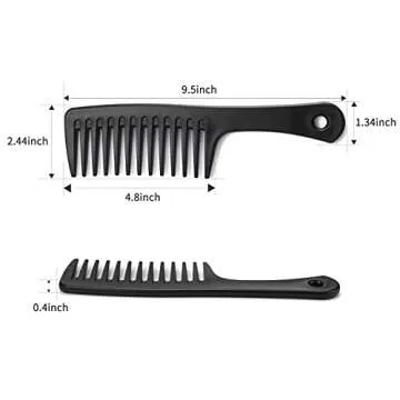 Wide Tooth Comb and Large Detangling Brush, Durable for Best Styling and Professional Care, Suitable for Curly, Long, Wet Hair Types