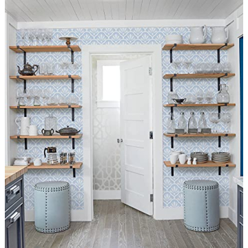 Guvana Blue Peel and Stick Geometric Wallpaper for Home Decor