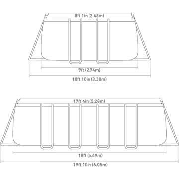 Intex 18' x 9' x 52" Ultra XTR Rectangular Frame Swimming Pool Set with Pump - Above Ground Backyard Large Rectangle Pool with 45-Inch Deep Water