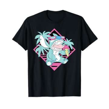 Disney Lilo & Stitch Ice Cream Retro 90s Beach T-Shirt T-Shirt