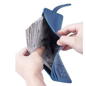 Passport Holder Cover Wallet RFID Blocking Leather Card Case Travel Accessories for Women Men (#Blue)