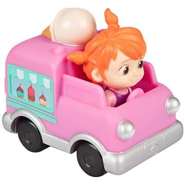 CoComelon 3" Car Vehicle 3-Pack Toy Vehicle Set - Officially Licensed - JJ, Tomtom, YoYo Figures - Valentine's Day & Easter Basket Stuffer Gift for Preschoolers, Toddlers, Kids, Boys, Girls - 2+