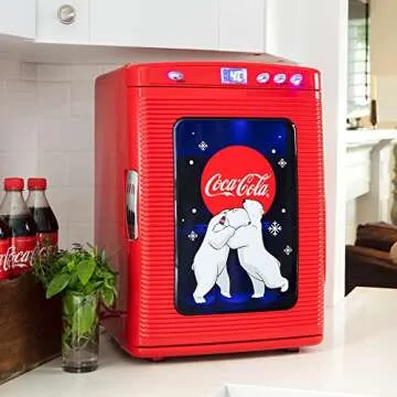 Coca-Cola 25L Retro Mini Fridge Polar Bear Design Portable Cooler/Warmer for Snacks Drinks Skincare ...