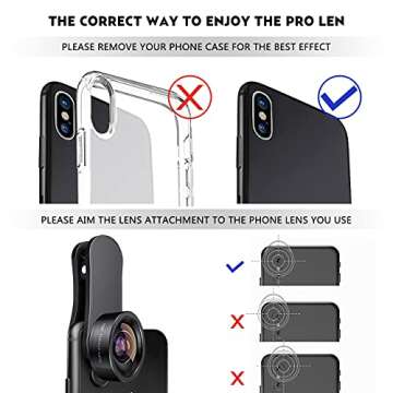 KEYWING Fisheye Lens 198° Fish Eye Phone Camera Lens Kit for iPhone Fish Bowl Camera Lens Attachments for iPhone 7 8 x xr 11 12 13 pro max Samsung Smartphone Black