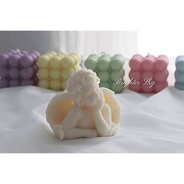 Angel Candle by Brighter Sky|Natural Wax|Candle Decor|Gift for Her|Cute Candle|Essential Oil|Candle Ideas|Wax Melts|Pillar Candle|Candle Holder|Candle Gift|Dessert Candle|Decorative Candle|Home Decor