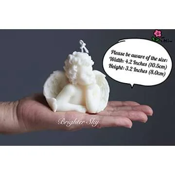 Angel Candle by Brighter Sky|Natural Wax|Candle Decor|Gift for Her|Cute Candle|Essential Oil|Candle Ideas|Wax Melts|Pillar Candle|Candle Holder|Candle Gift|Dessert Candle|Decorative Candle|Home Decor