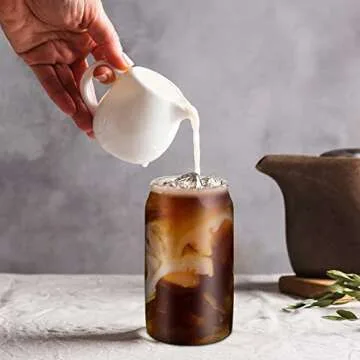 WISIMMALL 16oz Drinking Glasses Set with Lids & Straws