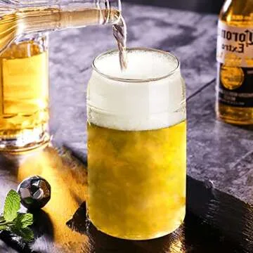 WISIMMALL 16oz Drinking Glasses Set with Lids & Straws