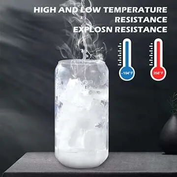 WISIMMALL 16oz Drinking Glasses Set with Lids & Straws