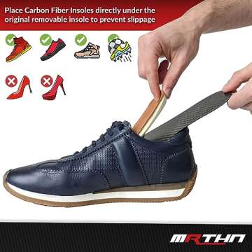 MRTHN Carbon Fiber Insoles for Hallux Rigidus & Turf Toe