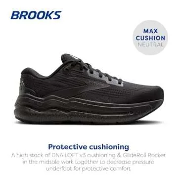 Brooks Men’s Ghost Max 2 Neutral Running & Walking Shoe - Black/Black/Ebony - 10.5 Wide