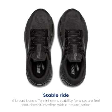 Brooks Men’s Ghost Max 2 Neutral Running & Walking Shoe - Black/Black/Ebony - 10.5 Wide