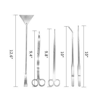 Aquascaping Tools 5 in 1 Kit - Stainless Steel Plant Care Tools