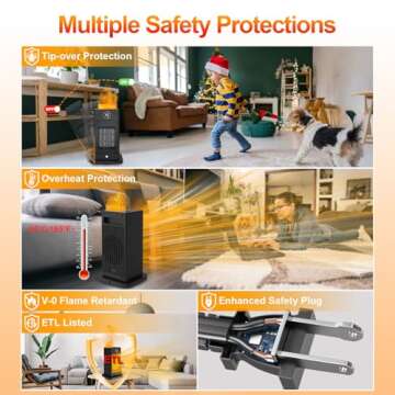 Space Heater with Humidifier, 3-in-1 Space Heaters for Indoor Use with Motion Sensor/3D Flame Effect,1500W Portable Heater for Office/Bedroom/Garage