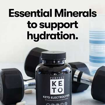 Perfect Keto Electrolytes Capsules, Gluten Free, Electrolyte Supplement with Magnesium, Calcium, Potassium and Sodium, Hydration, Energy, Recovery and Immune Support, Unflavored, 120 Servings