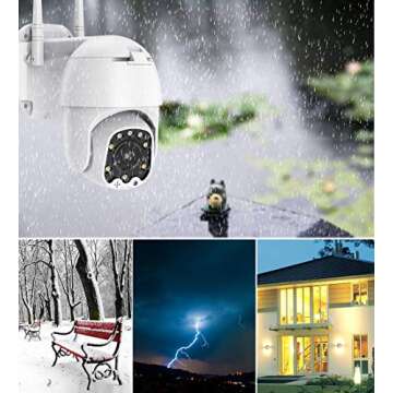 Alptop Outdoor PTZ WiFi IP Security Camera 1080P Home Surveillance Camera Pan/Tilt Two-Way Audio Motion Detection Color Night Vision Auto Tracking CamHiPro APP AT-200DW