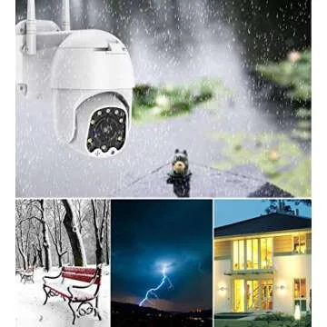 Alptop Outdoor PTZ WiFi IP Security Camera 1080P Home Surveillance Camera Pan/Tilt Two-Way Audio Motion Detection Color Night Vision Auto Tracking CamHiPro APP AT-200DW
