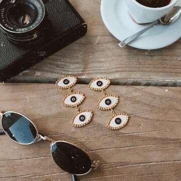 Doubnine Evil Eye Earrings Dangle Vintage Unique Halloween Women Statement Jewelry Accessories (1)