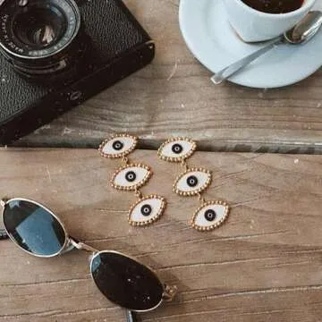 Doubnine Evil Eye Earrings Dangle Vintage Unique Halloween Women Statement Jewelry Accessories (1)