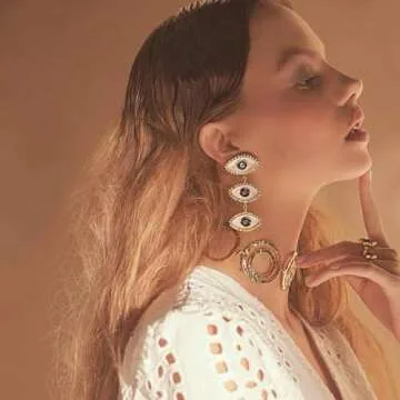 Doubnine Evil Eye Earrings Dangle Vintage Unique Halloween Women Statement Jewelry Accessories (1)