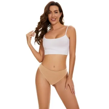 voenxe Seamless High Waisted Women Underwear Thongs,No Show High Rise Panties Thong,Breathable Comfortable Sports Tanga Pack