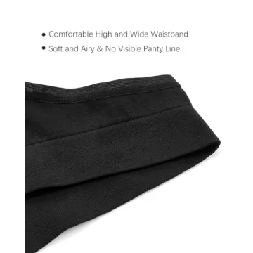 voenxe Seamless High Waisted Women Underwear Thongs,No Show High Rise Panties Thong,Breathable Comfortable Sports Tanga Pack