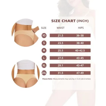 voenxe Seamless High Waisted Women Underwear Thongs,No Show High Rise Panties Thong,Breathable Comfortable Sports Tanga Pack