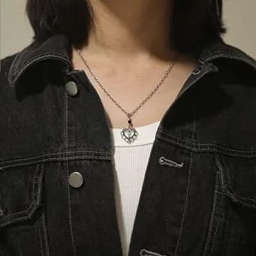 LIRUNQIN 9pcs Y2k Necklaces Fairy Grunge Goth Necklaces Gothic Coquette Aesthetic Emo Alt Chain Choker Heart Cross Fairycore Necklace Alternative Jewelry Set for Women Teen Girls Egirls