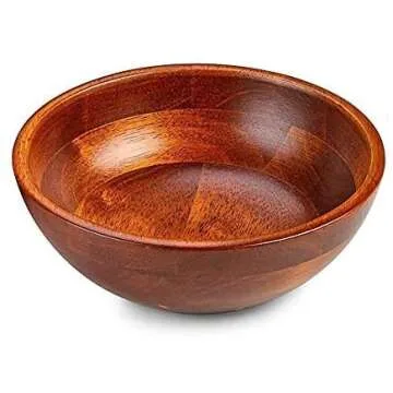 HOLDN’ STORAGE Wooden Bowls - Set of 4 Serving Bowl, Durable Hardwood Wooden Salad Bowl Set - Serving Bowl Ideal for Dinner Parties & Family Gatherings (7” x 3”)