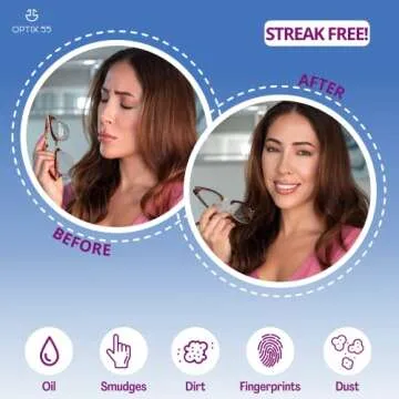Optix 55 Lens Cleaner Spray Kit - Alcohol & Ammonia Free | (2) 8oz + (1) 2oz Eye Glasses (3) Microfiber Cloths Safe for Eyeglasses, Lenses Screens Streak-Free, Unscented (18 Fl Oz)