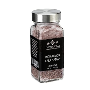 The Spice Lab Kala Namak Black Salt - Indian Himalayan Salt in French Jar - Pure Vegan Kala Namak Se...