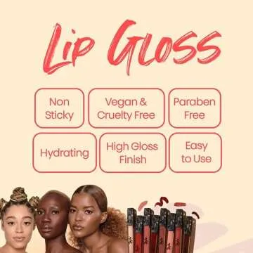 The Lip Bar Vegan Non-Sticky Lip Gloss, with Hydrating Shea Butter for a Lightweight, High Shine Finish, Minimalist - Clear