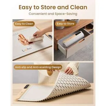 LOOHOI Food Warming Mat for Fast Heating & 6 Settings