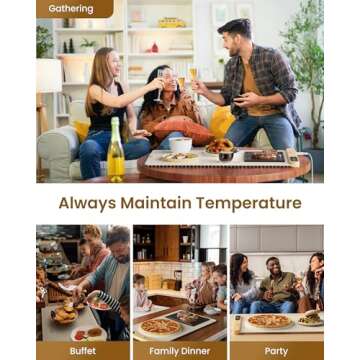 LOOHOI Food Warming Mat for Fast Heating & 6 Settings