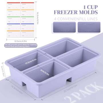Silicone Freezer Trays for Soups & Leftovers - 2 Pack