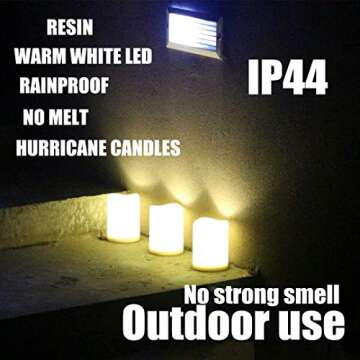 Outdoor Warm White LED Flameless Candles with Remote, 3x4"