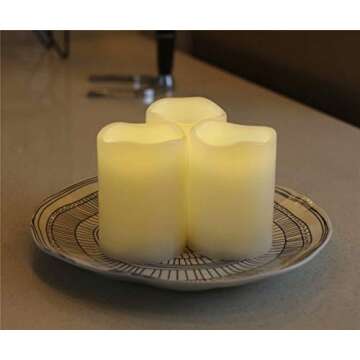 Outdoor Warm White LED Flameless Candles with Remote, 3x4"