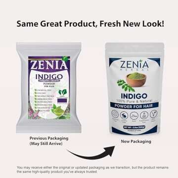 Zenia Indigo Powder (Indigofera Tinctoria) | Hair/Beard Dye Color 3.5oz (100g) | 100% Pure & Natural...