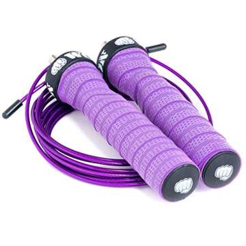 WOD Nation Attack Speed Jump Rope : Adjustable Jumping Ropes : Unique Two Cable Skipping Workout System : One Thick and One Light 11 Foot Cable : Perfect for Double Unders : Men and Women