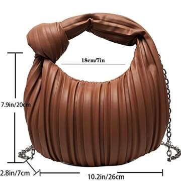 ELDA Knotted Clutch Crossbody Purse for Women Cloud Handbag Fashion Dumpling Bag Ruched Pouch Bag