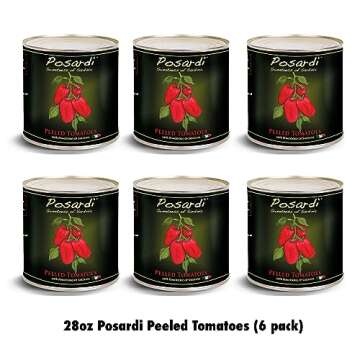 Posardi Whole Peeled Tomatoes - Sardinia, Italy (blue zone) - 100% Pesticide FREE/Non GMO - 28oz Can...