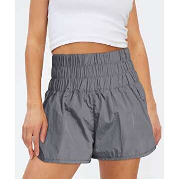 AUTOMET Women's High Waisted Athletic Shorts for Summer Fitness