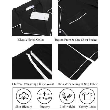 Ekouaer Women's Long Sleeve Pajama Set XS-XXL