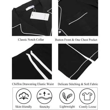 Ekouaer Women's Long Sleeve Pajama Set XS-XXL