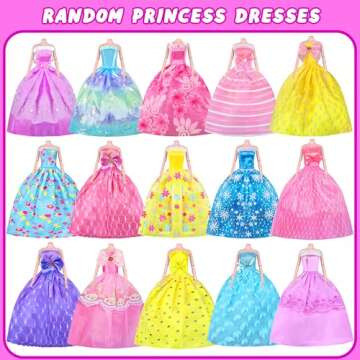 Doll Closet Playset with Doll, 342 Pcs Clothes and Accessories, Princess Dresses Top Pants Swimsuits Wardrobe Shoes Hangers and Other Accessories, Doll Dress up toys for Girls Toddlers Gift Toys